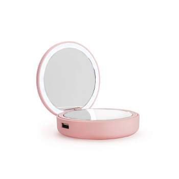 Travel Compact Mirror With Uv Camera For Sunscreen Test, 2x Magnification  Portable Led Lighted Mirror For Handbag Pocket, Suitable For Gift Giving -  Temu