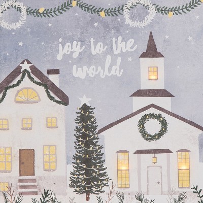Joy To The World Light-Up LED Canvas Wall Art