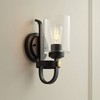 Franklin Iron Works Eagleton Rustic Farmhouse Wall Light Sconce Oil Rubbed Bronze Hardwire 5 1/2" Fixture LED Clear Glass Shade for Bedroom Bathroom - 2 of 4