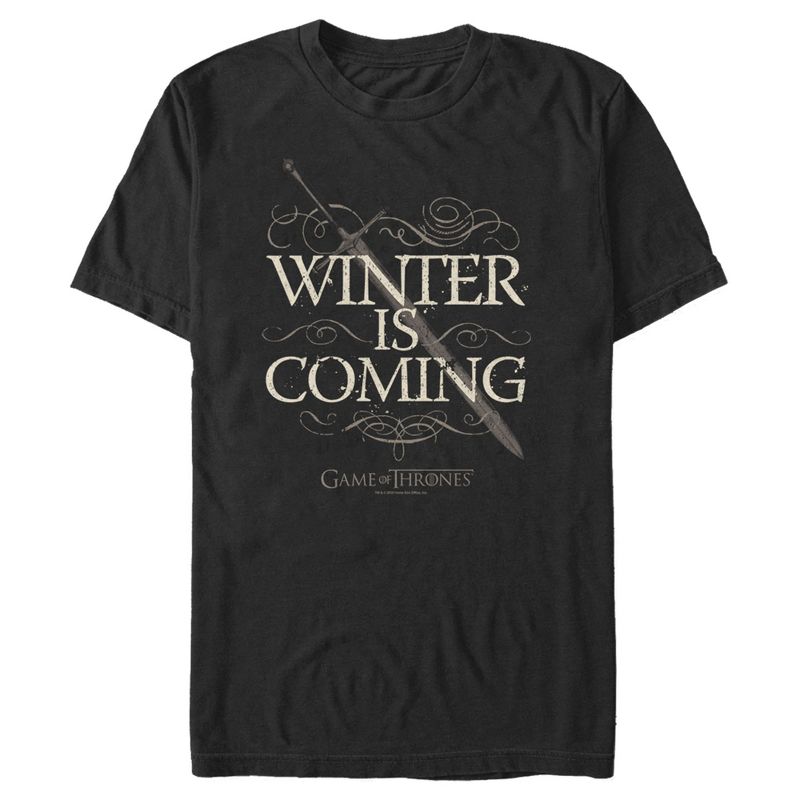 Men's Game of Thrones Winter is Coming Sword T-Shirt, 1 of 5