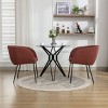 Set Of 2 Dining Chairs with Black Metal Legs,Boucle Fabric Dining Chair with Wing Back, Leisure Armchair Upholstered Accent Kitchen Chairs-Cuddlewood - 3 of 4
