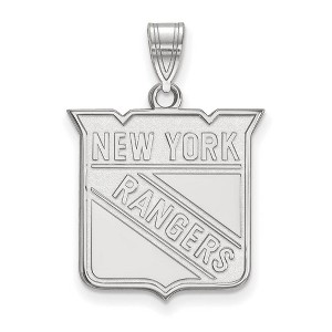 Black Bow Jewelry Sterling Silver New York Rangers NHL Large Pendant - 1 of 3