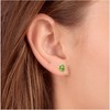 Pompeii3 1ct Heart Shape Peridot Studs Solid 14K White Gold - 3 of 4