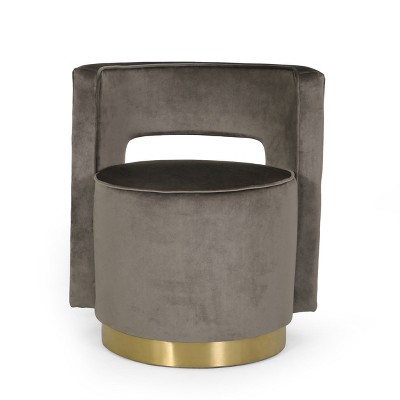 GDFStudio Freas Modern Open Back Velvet Swivel Club Chair