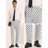 Lars Amadeus Men's Unique Polka Dots Flat Front Formal Printed Trousers - 4 of 4