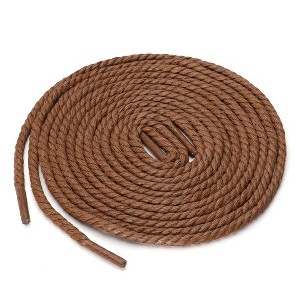Allegra K Women's Round Rope Waterproof Braided Waxed Shoelaces 2 Pairs - 1 of 4