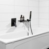 Cobbe Matte Black Waterfall Bathtub Shower Faucet Set with Hand Shower, Wall Mount Tub Shower System with Solid Brass Rough-in Valve Shower Trim Kit - 2 of 4