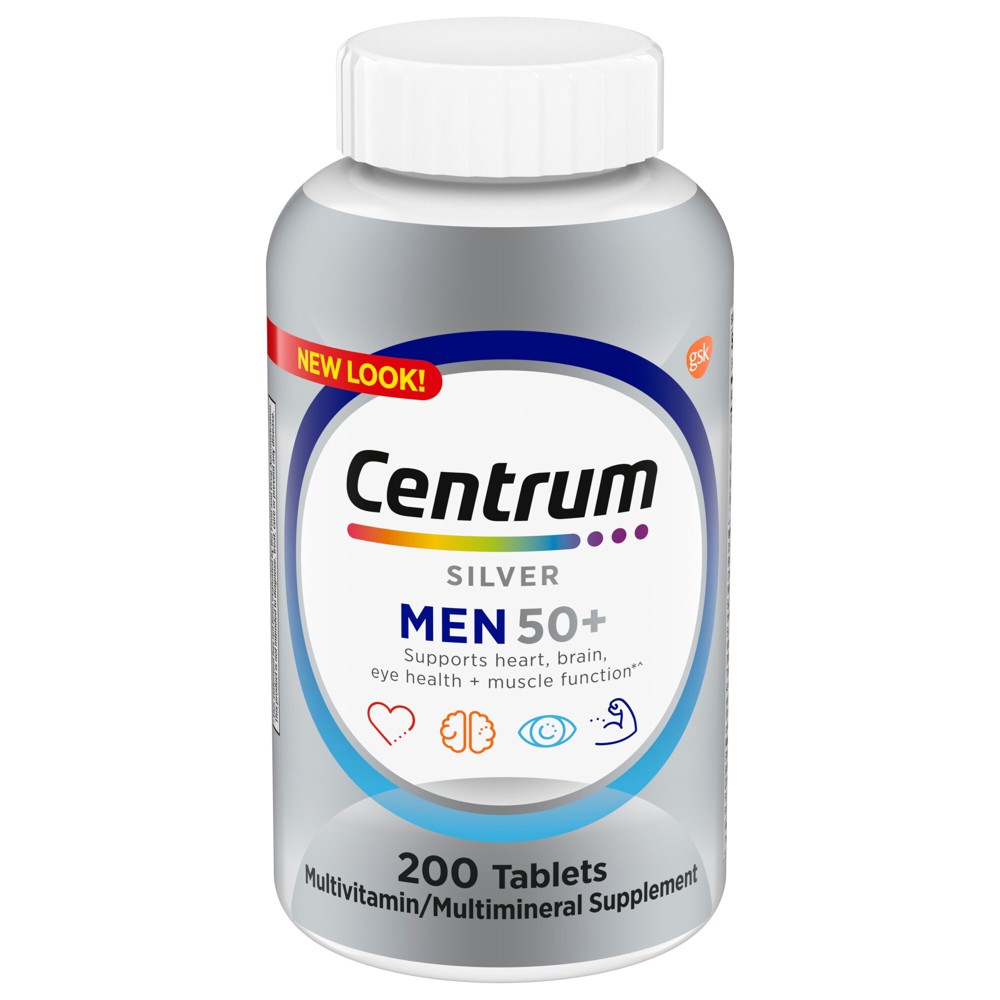 Photos - Vitamins & Minerals Centrum Silver Men 50+ Multivitamin Dietary Supplement Tablets - 200ct 