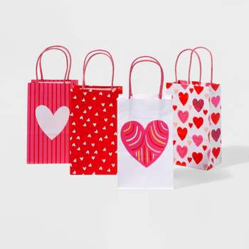 4ct Junior Valentine Tote Pink/Red Hearts - Spritz™
