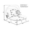 Outdoor Patio Daybed, Patio Daybed with Retractable Canopy, PE Wicker Back Loveseat Sofa Set with Pillows and Cushions-Coolbibila - 4 of 4