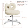 ROOMTEC Vanity Chair with Wheels, Swivel Makeup Chair,Bedroom Height Adjustable Chair with Upholstered and Cute Bow Backrestst - 2 of 4