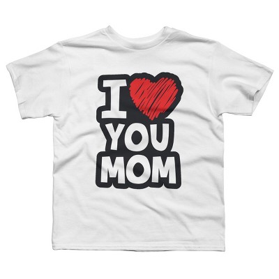 Boy's Design By Humans I Love You Mom Heart By solon2020 T-Shirt