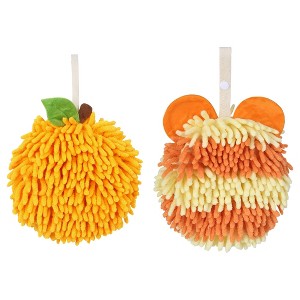 REGALWOVEN 2 Pcs Cute Soft Absorbent Chenille Ball Fuzzy Hand Towel - 1 of 4