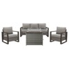 Buenhomino 4 Piece Patio Furniture Set 41in Fire Pit Table Outdoor Furniture Sets Patio Couch Outdoor Chairs 50000 BTU Propane Fire Pit - 2 of 4