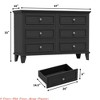 Hallway Dresser for Bedroom, 6 Drawer Wide Dresser Storage Organizer, Modern Wooden Chest of Drawers with Metal Handles - 2 of 4