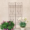 2 Pack Metal Garden Trellis 71" x 17.7" Rustproof Trellis for Climbing Plants Outdoor Flower Support Brown - 4 of 4