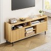 Jojoka Fluted TV Stand for 70Inch,Entertainment Center with Sliding Doors,Wood Media Cabinet Furniture with Adjustable Shelves - 4 of 4