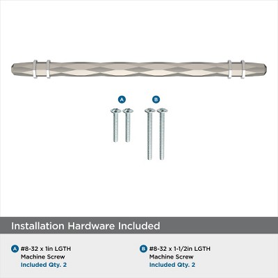Brushed Nickel Modern Cabinet Bar Pull with Mounting Hardware