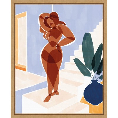 Amanti Art Terracotta Woman by Ivy Green Illustrations Framed Canvas Wall Art
