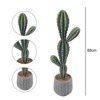 34.6 Inch Artificial Cactus Plant, Faux Desert Cacti Potted Plant, Realistic Fake Cacti Saguaro for Home Office Foyer Porch Decor, Housewarming Gift - 2 of 4