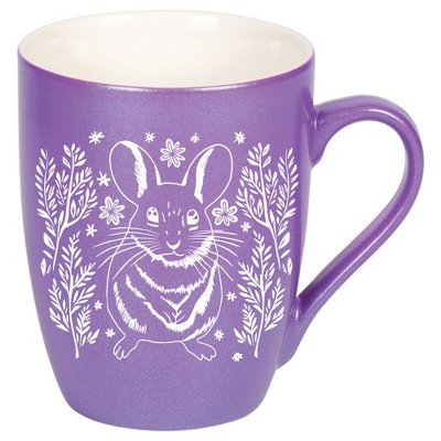 Elanze Designs 10 Ounce Metallic Finish New Bone China Tea Coffee Cup Mug� Passion Purple Springtime Mouse