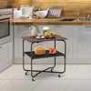 Tangkula 2-Tier Folding Rolling Cart Kitchen Utility Cart Tool-Free Installing - image 2 of 4