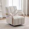 Sapphtopaz Modern Swivel Accent Chair with Tufted Upholstered Reading Chair with Wood Armrests Single Sofa Chair for Living Room, Bedroom - 3 of 4