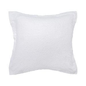 C&F Home 26" x 26"Jardin Solid White Cotton Matelasse Euro Decorative Pillow Sham - 1 of 4