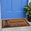 HomeRoots 18" X 30" Brown and Black Coir Lighthouse Welcome Outdoor Door Mat - 2 of 4