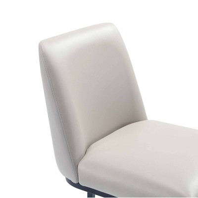 Light Gray Leatherette Upholstered Metal Counter Stool