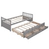 CAVINAS Multi-Functional Storage Daybed with Pull-Out Trundle & 3 Drawers, Sturdy Wood Platform Bed Frame, Twin Bed Frame for Guest Rooms & Bedrooms - 4 of 4