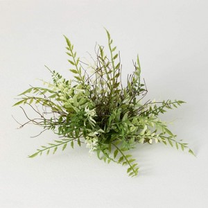 Sullivans Artificial Fern Twig Half Orb 12"H Green - 1 of 3