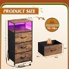 GALAXHERO Nightstand Set of 2 with Charging Station, LED Night Stand with 3 Fabric Drawers and Storage Shelf, Bedside Table 31.93" Tall - 4 of 4