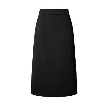 Hobemty Women's Pencil Skirt High Waist Split Back Work Midi Skirts