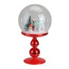 Northlight Holiday Scene Pedestal Globe Decoration -8.75" - Red - image 2 of 3