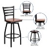 Flash Furniture Black Ladder Back Swivel Metal Barstool - 3 of 4