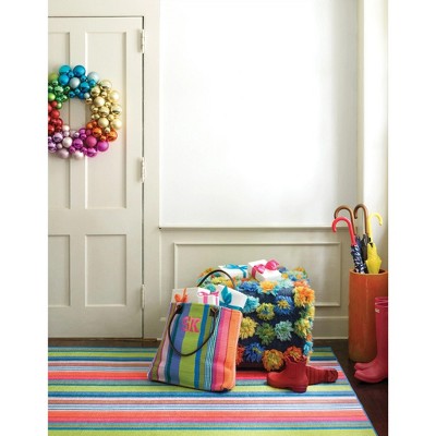 Mellie Multicolor Stripe Machine Washable Runner Rug