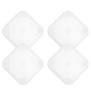 Unique Bargains Shower Drain Hair Catcher Square Drain Cover Silicone Strainer Hair Stopper for Shower Sink Bathroom Tub Accessories - 1 of 4