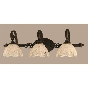 Toltec Lighting Elegante 3 - Light Vanity in  Dark Granite with 7" Gold Ice Shade - 1 of 1