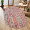Washable Modern Braided Printed Rug Non Slip Low Pile Rug Soft Solid Throw Floor Cover Foldable Indoor Carpet for Living Room Bedroom Playroom - 3 of 4
