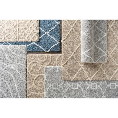 Nude High Pile Shag Southwest Print Area Rug
