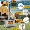 Portable Wood Burning Tent Stove with Pipe & Carry Bag, Stainless Steel Camping Stove for Hot Tents, Cooking, and Backpacking - 4 of 4