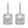 Dorian Drop Dangle Halo Emerald Cz Sterling Silver Womens Ginger Lyne Collection - 4 of 4