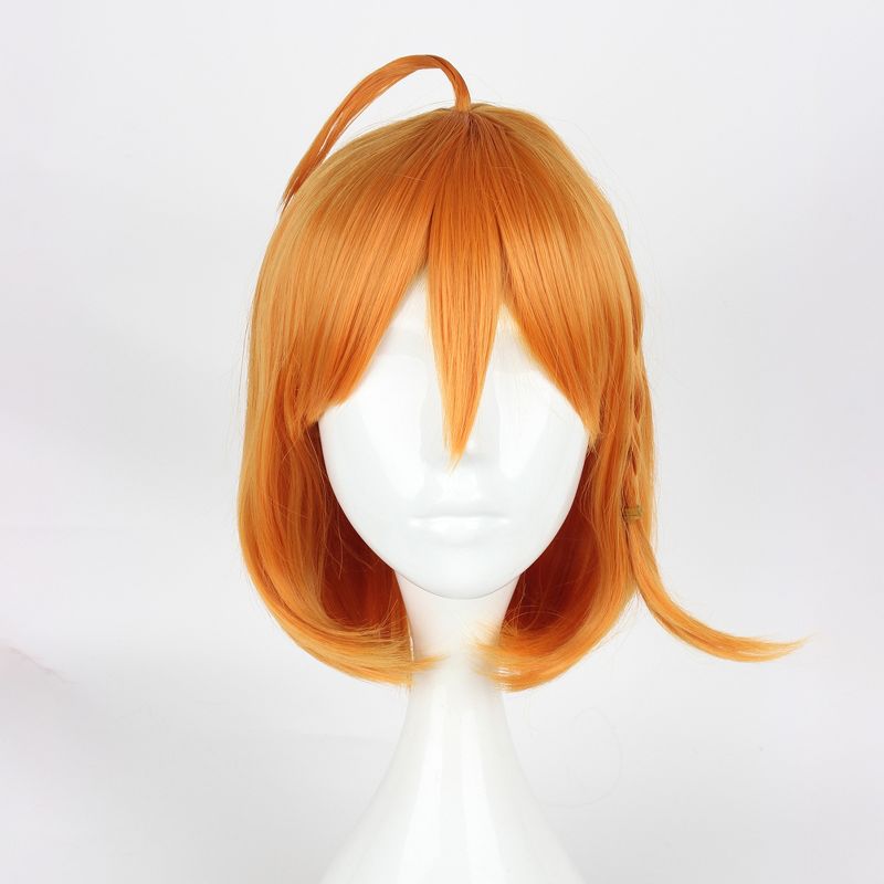 Unique Bargains Women's Wigs 14" Orange with Wig Cap Synthetic Fibre, 2 of 7