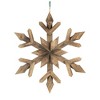 Cesicia 21.7x 21.7" Large Fir Wood Snowflake Ornaments, Hanging Home Decor Accents for Christmas Tree, Holiday Display, Set of 2 - 3 of 4