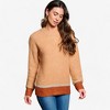 Amaryllis Women's Textured Knit Sweater Crewneck Long Sleeves Colorblock Cuffs Ribbed Hem Casual Pullover for Everyday Wear - 2 of 4