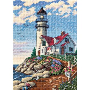 Dimensions Gold Petite Counted Cross Stitch Kit 5"X7"-Beacon At Rocky Point - 1 of 1