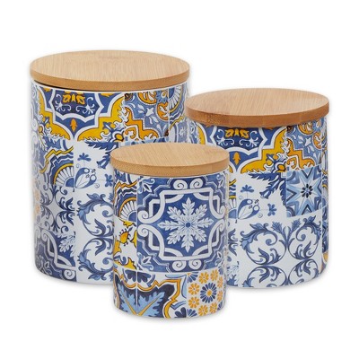 Design Imports Portuguese Azulejos Inspired Ceramic Canister Set/3