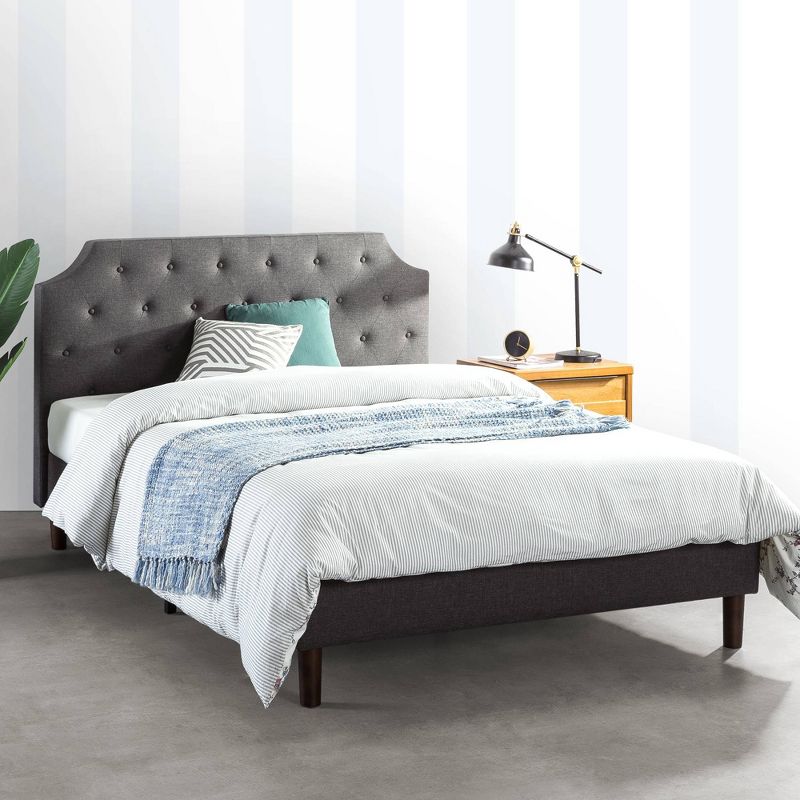 Mavn Upholstered Platform Bed, Modern Tufted Headboard Dark Gray - Mellow, 4 of 9