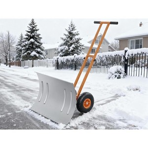 COZONY 30" Wheeled Snow Shovel, Heavy-Duty Carbon Steel Snow Pusher with 5-Position Adjustable Handle, Multi-Angle Blade & 10" Wheels for Driveway - 1 of 4